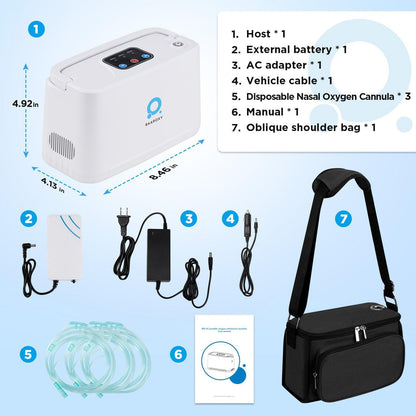 RAAROXY RS01 3L/min Portable Oxygen Concentrator | 2 Batteries