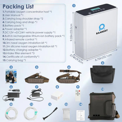 New arrival RAAROXY 1-6L Continuous Flow Portable Oxygen Concentrator MAF066