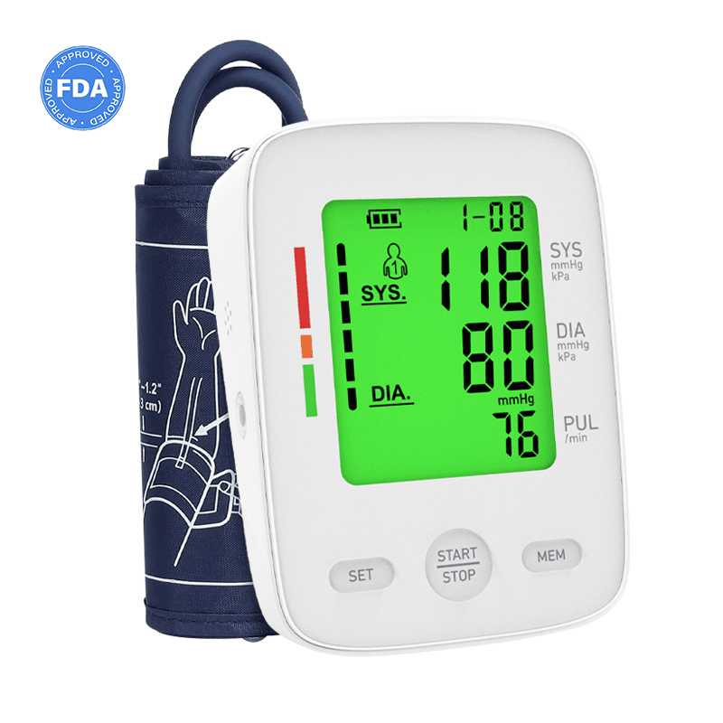 RAAROXY fda 510k Upper Arm Electronic Blood Pressure Monitor,2 Size Cuffs M/L 9"-17" and XL 13"-21",Extra Large Cuff Blood Pressure Monitor with LCD Backlit for Home Use(BatteryNot Included) - DEALER