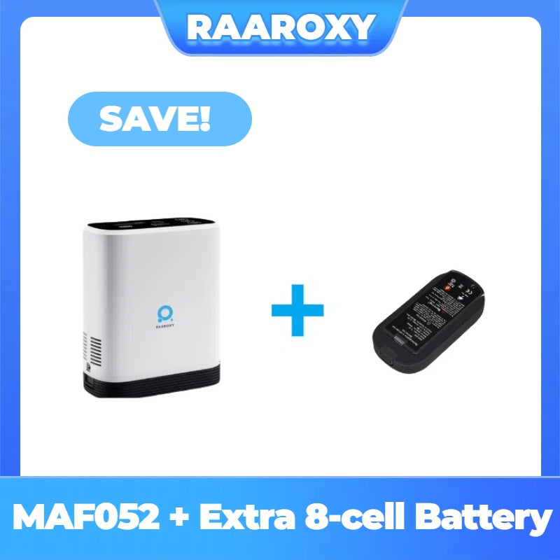 RAAROXY 5L Pulse Flow Portable Oxygen Concentrator MAF052-with 2 Batteries